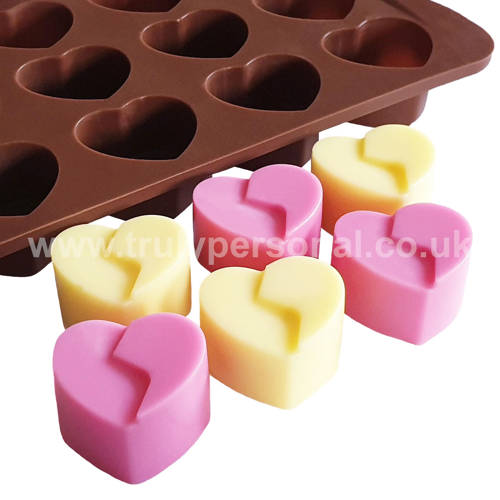 Split Heart Silicone Mould | Wax Melts | Truly Personal Ltd
