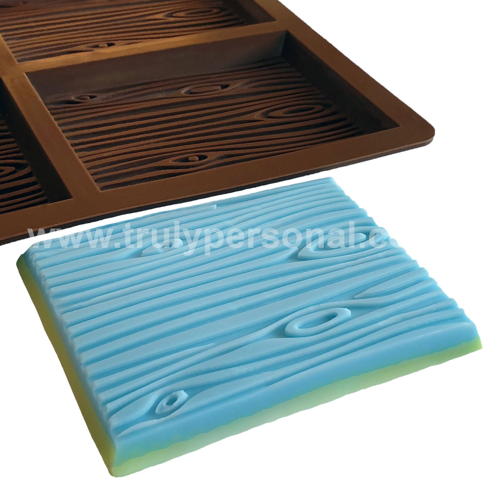 Wood Grain Bar Silicone Mould - 4 Cell | Wax Melts | Truly Personal Ltd
